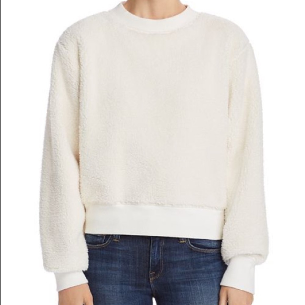 Rag & Bone white teddy crew sweatshirt